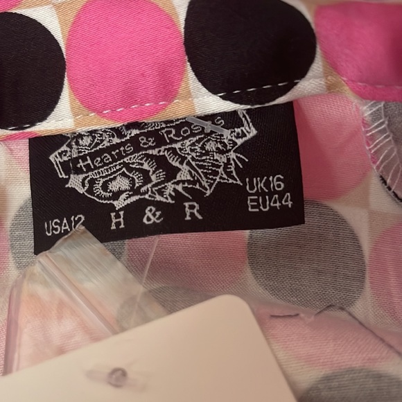 NWT Hearts and Roses Full MIDI Skirt, Pink Black and White - Picture 6 of 8